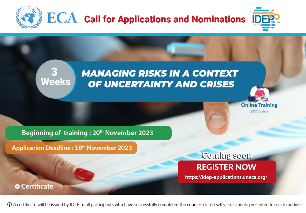 Managing risks in a context of uncertainty and crises